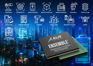 Alif's Ensemble E3 microcontroller (MCU) series used in a connected camera reference design.