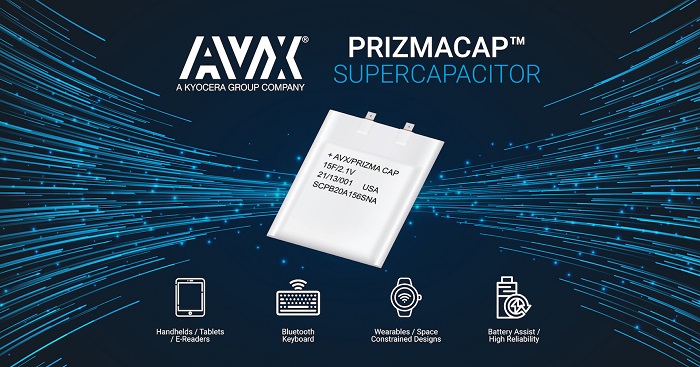 AVX SCP series PrizmaCap supercapacitors