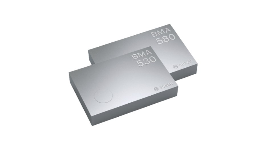 Renderings of Bosch Sensortec’s BMA530 and BMA580 MEMS accelerometers.