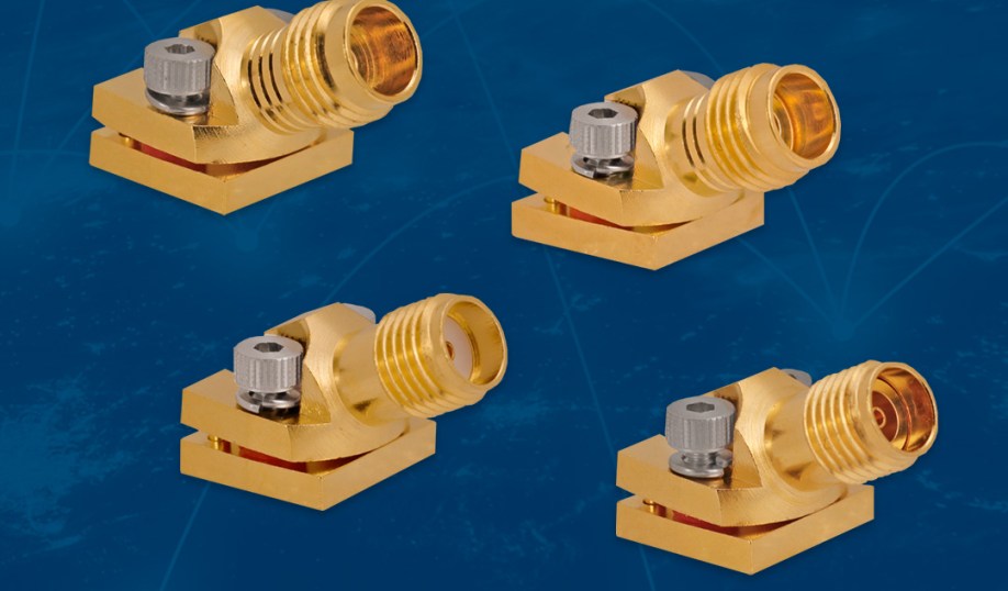 Cinch's Johnson mmWave angled 30-degree RF connector family.