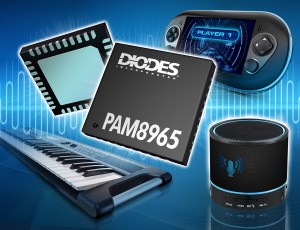 Diodes PAM8965 Class-D stereo audio amplifier