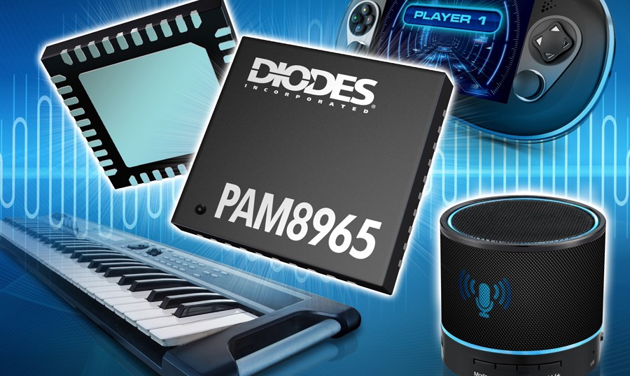 Diodes PAM8965 Class-D stereo audio amplifier