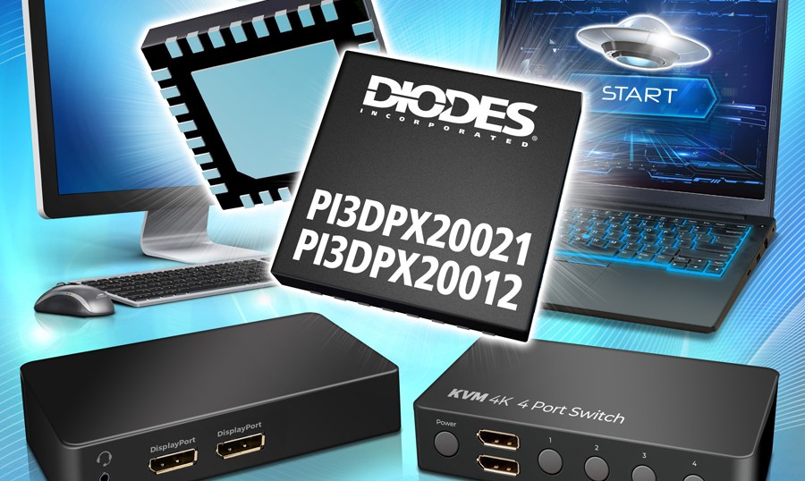 Diodes Inc.’s PI3DPX20021 and PI3DPX20012 mux/demux ReDrivers.