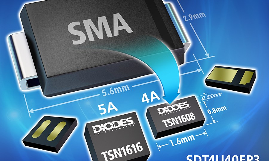 Diodes Inc. Schottky rectifiers in ultra-thin CSPs