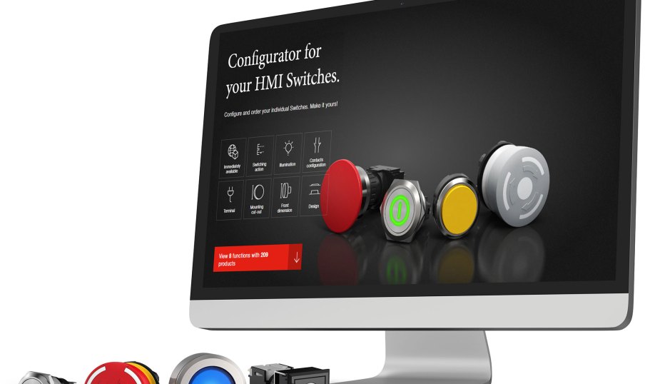 EAO's online product configurator for HMI solutions.