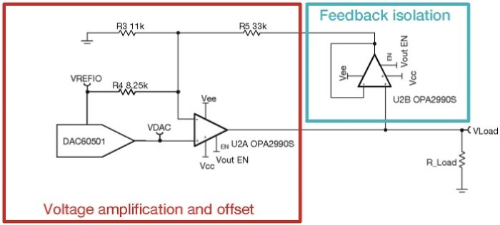 TI voltage output mode circuitry