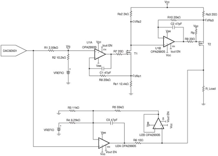 TI detailed schematic with compensation components