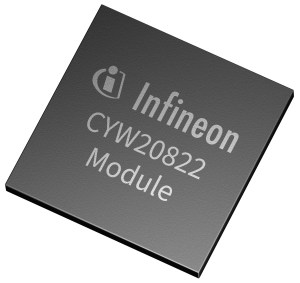 Infineon's CYW20822-P4TAI040 Bluetooth module.