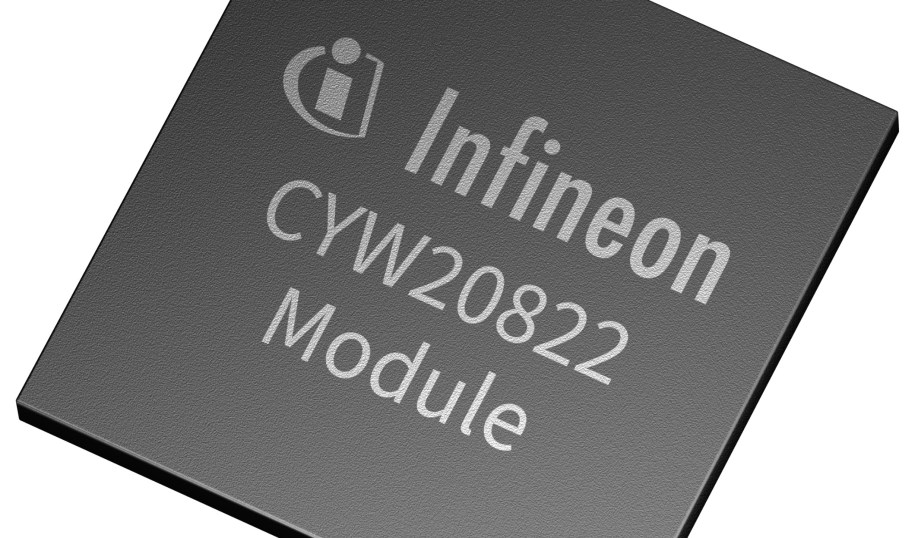 Infineon's CYW20822-P4TAI040 Bluetooth module.