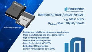 Innoscience's 650-V 650-V GaN power transistors.