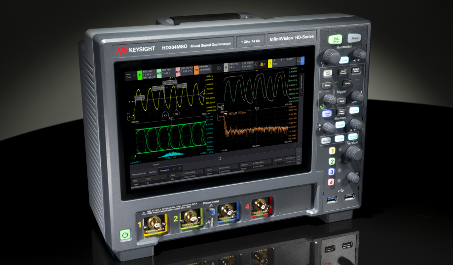 Keysight's InfiniiVision HD3 Series 14-bit precision oscilloscope.