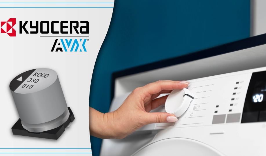 Kyocera AVX's AEK series aluminum V-chip  capacitors.