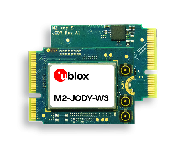 u-blox M2-JODY-W3 Wi-Fi and Bluetooth expansion cards