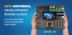 Mikroe's UNI-DS v8 universal development board.