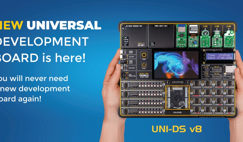 Mikroe's UNI-DS v8 universal development board.