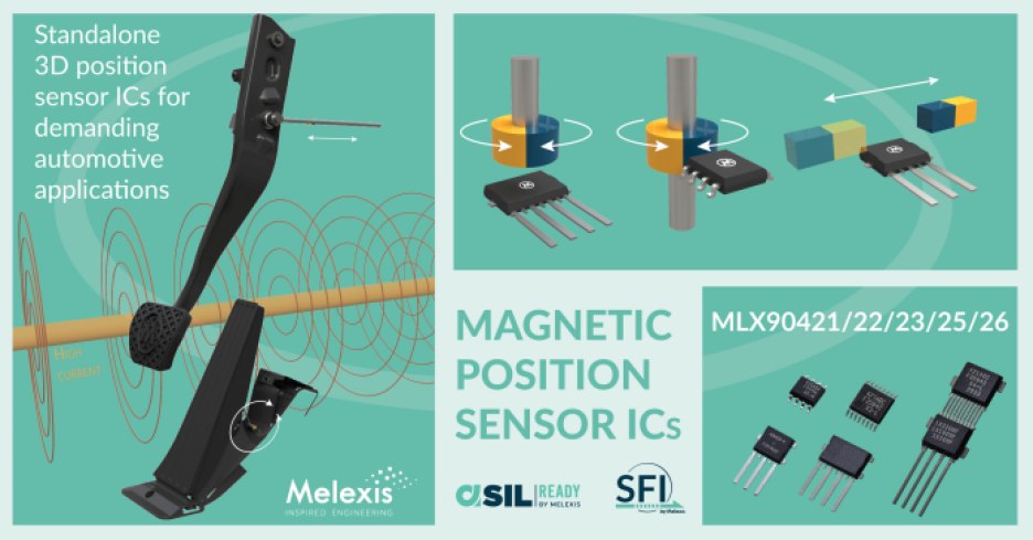 Melexis MLX9042x magnetic position sensors.