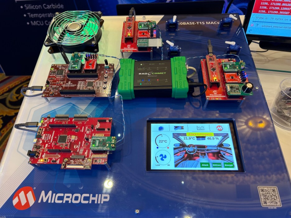 Microchip's 10BASE-T1S MACsec security demonstration.