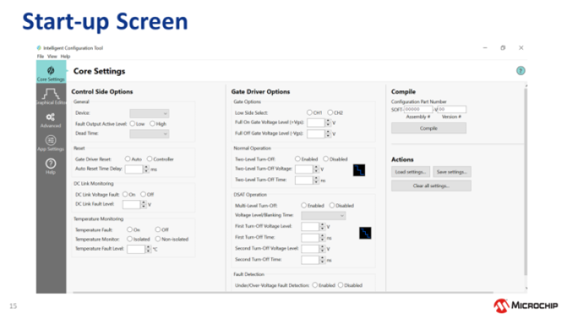 configurability of Microchip's AgileSwitch gate driver software