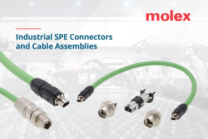 Molex's industrial single-pair Ethernet (SPE) connectors and cable assemblies.