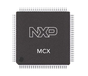 Chip shot of NXP MCX family of MCUs.