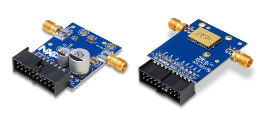 NXP's evaluation board for top-side cooled RF power modules.