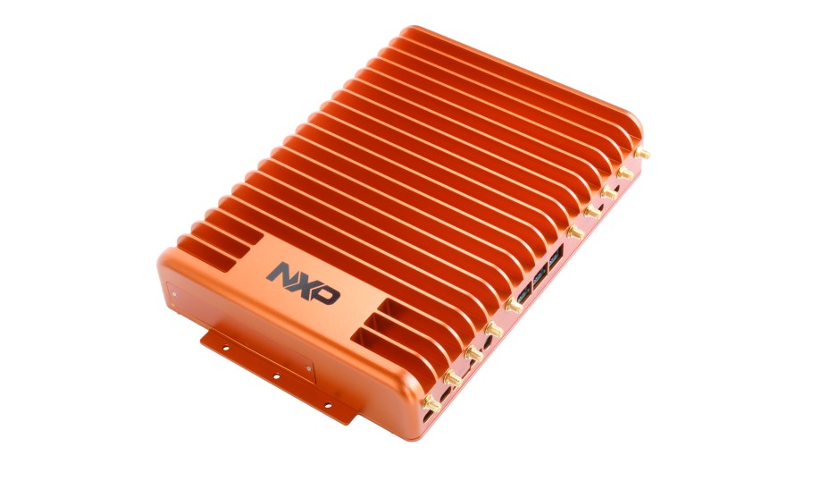 NXP's OrangeBox development platform for an automotive connectivity domain controller.