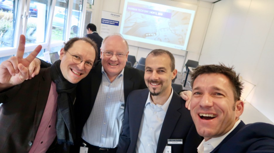 Niall Lyne (second from left), vice president of Renesas Electronics’ Automotive Solution Business Unit, with colleagues.