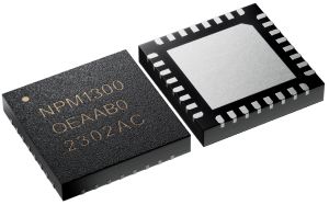 Nordic's nPM1300 PMIC in a QFN package.