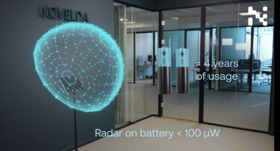 Novelda's UWB radar sensor operates on batteries with a low power consumption of less than 100 µW.