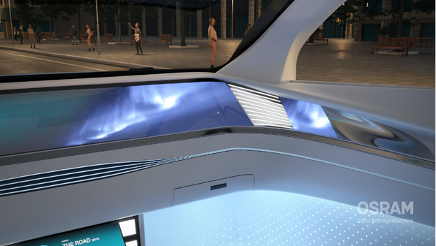 Osram ambient lighting in automotive interior