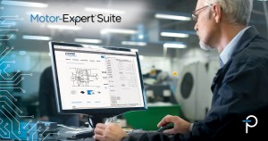 Display screenshot shows Power Integrations Motor-Expert configuration and diagnostics tool for motor control and drive development.