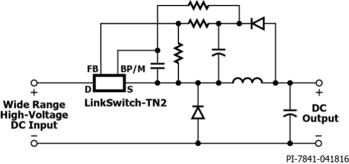 Power Integrations LinkSwitch-TN2 AC/DC converter schematic