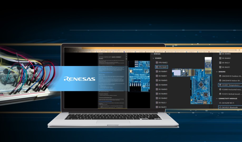 Renesas' Quick-Connect Studio cloud-based embedded system design platform.