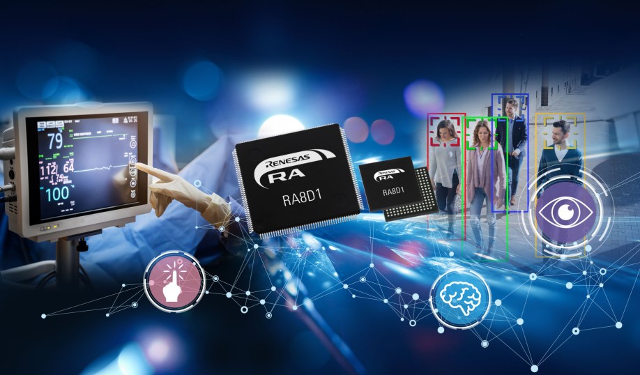 Renesas' RA8D1 microcontrollers for graphic displays and multimodal AI applications.