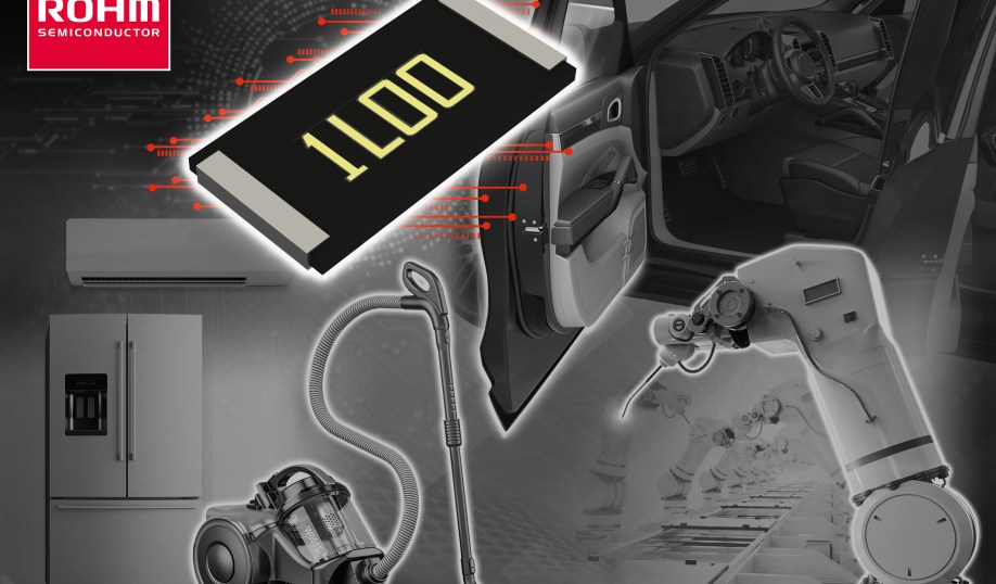 Rohm's PMR100 series of standard metal-plate shunt resistors.