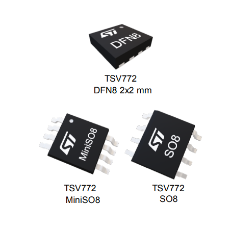 STMicroelectronics TVS772 20-MHz op amp