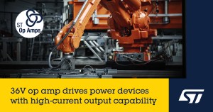 STMicroelectronics TSB582 op amps for industrial applications.