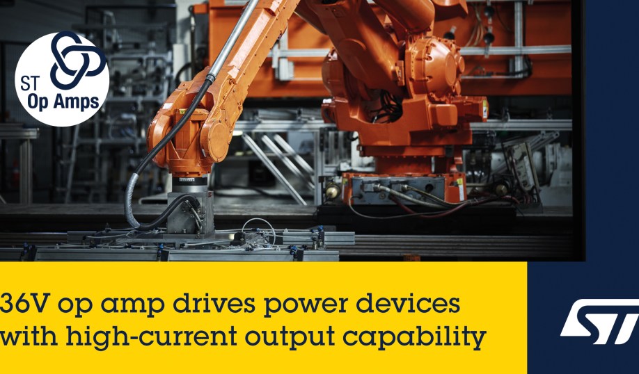 STMicroelectronics TSB582 op amps for industrial applications.