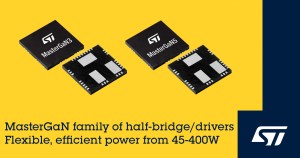 STMicroelectronics MasterGaN3 and MasterGaN5 integrated half-bridge drivers