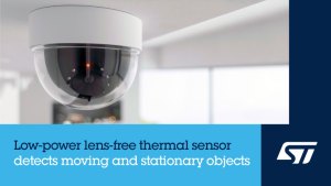 STMicroelectronics' STHS34PF80 IR sensor for detecting moving and stationary objects.