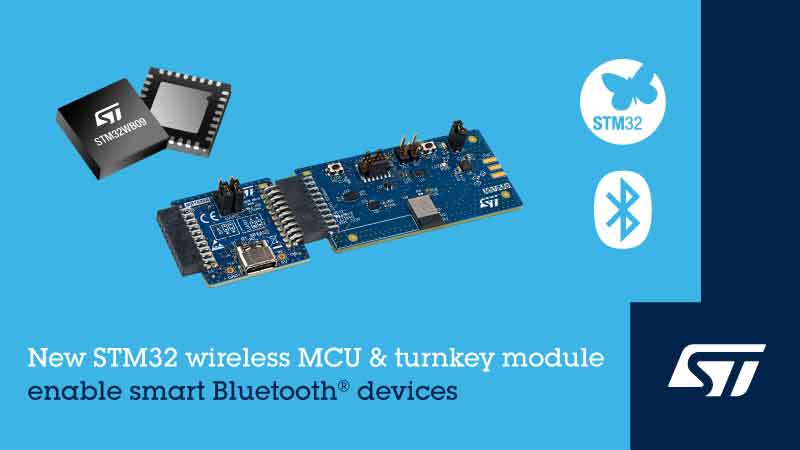 STMicroelectronics’ STM32WB09 wireless MCU and STM32WB1MMC wireless module.