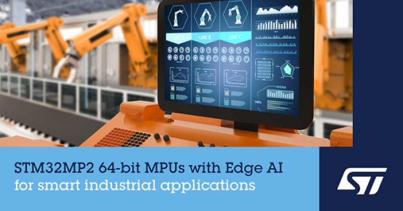 STMicroelectronics’ STM32MP2 edge AI MPUs.