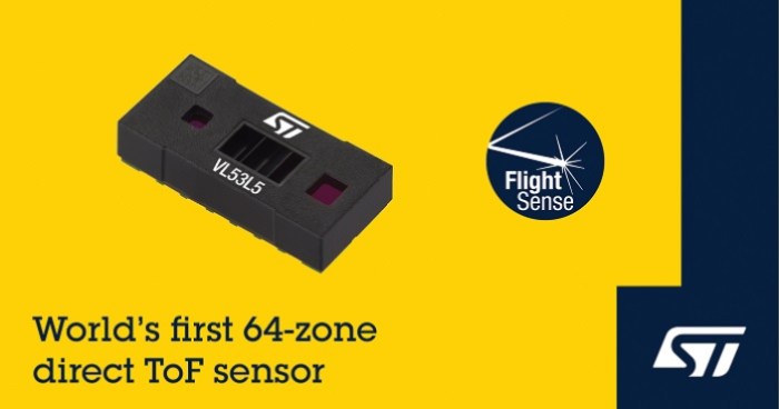 STMicroelectronics VL53L5 multi-zone direct time-of-flight module