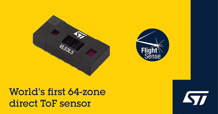 STMicroelectronics VL53L5 multi-zone direct time-of-flight module