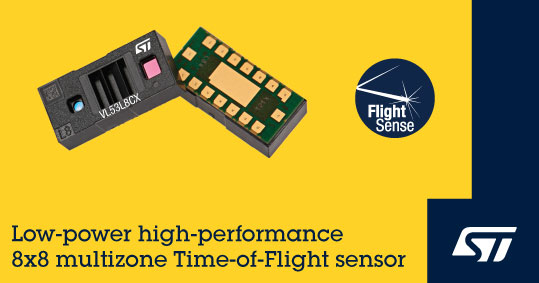 STMicroelectronics’ VL53L8CX direct-ToF sensor.