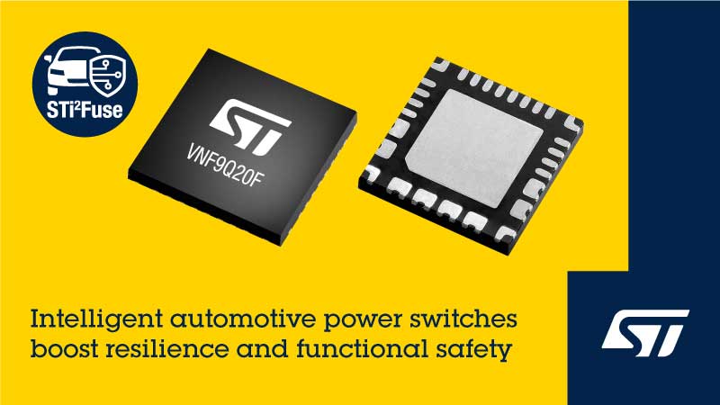 STMicroelectronics' VNF9Q20F intelligent automotive circuit breaker.