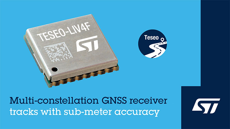 STMicroelectronics' Teseo-LIV4F GNSS module.