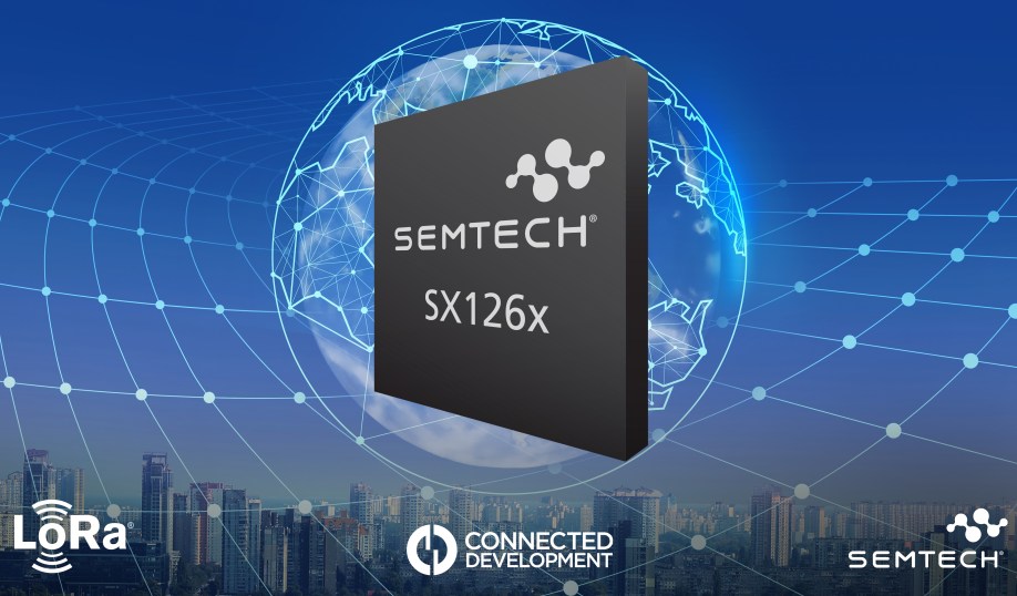 Semtech's SX126x RF transceiver used in Semtech's and Connected Development's LoRa IoT development board and reference design.