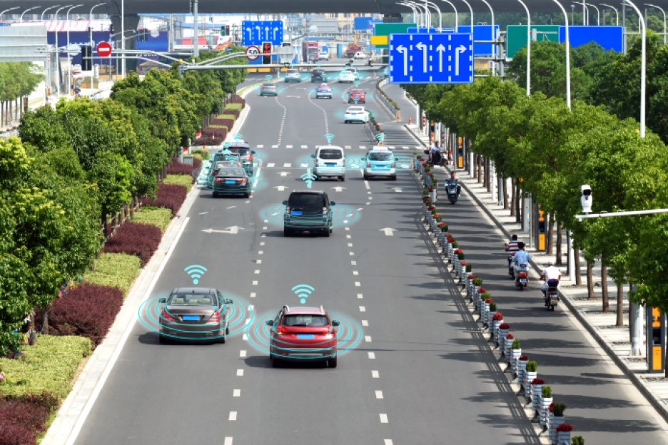 Shutterstock image illustrating connected cars.