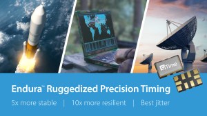 SiTime's Endura precision timing oscillators for aerospace and defense applications.